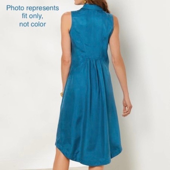 Soft Surroundings Orange Cascade Sleeveless Button Up Dress Size Extra Small - Picture 2 of 12